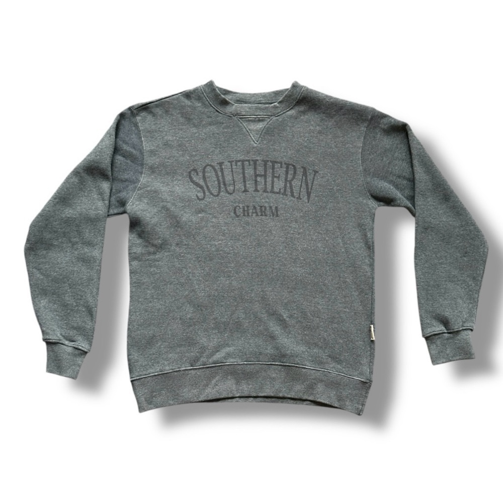 Southern Charm Blue-Gray Crewneck Sweatshirt Women’s Sz Medium Comfy Loungewear